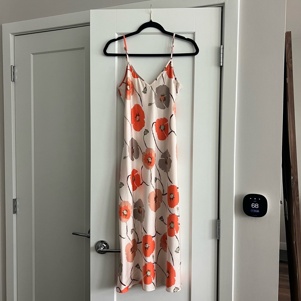 Satin Slip Floral Midi Summer Dress size S